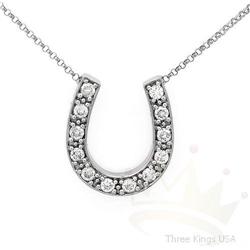 Necklace Horseshoe 0.52 ctw Diamond 14K White Gold