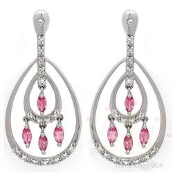 Earrings 1.16 ctw Pink Sapphire & Diamond 14K Gold