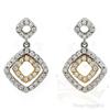 Image 1 : Famous .40 ctw Diamond Earrings 14K 2Tone Gold