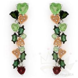 Earrings 5.76 ctw Semi-Precious & Diamond 14K Gold