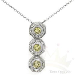 Necklace 0.88 ctw Yellow Sapphire & Diamond 14K Gold