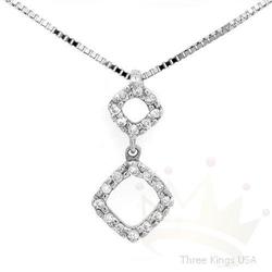 Genuine .10 ctw Diamond Necklace 14K White Gold