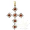 Image 1 : Genuine .86 ctw Garnet & Diamond Cross 14KY Gold