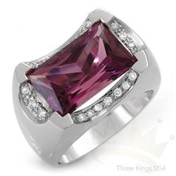 Ring 5.48 ctw Amethyst & Diamond 14K White Gold