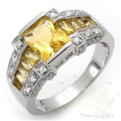 Genuine 4.15 ctw Citrine & Diamond 14K White Gold