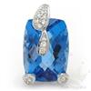 Image 1 : Necklace 18.95 ctw Blue Topaz & Diamond 14K W Gold