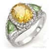 Image 1 : Genuine 3.45 ctw Citrine, Peridot & Diamond Ring Gold