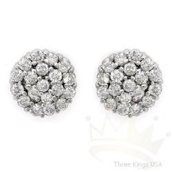 Genuine 3.04 ctw Diamond Cluster Earrings 14K Gold