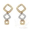 Image 1 : Genuine .26 ctw Diamond Earrigns 14K 2Tone Gold