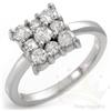 Image 1 : Genuine 1.0 ctw Diamond Cluster Ring 14K White Gold