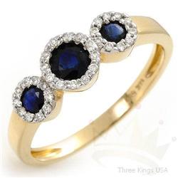 Genuine 1.01 ctw Sapphire & Diamond 14K Yellow Gold