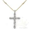Image 1 : Genuine .35ct Diamond Cross Necklace 14K White Gold