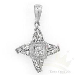 Genuine .22 ctw Diamond Pendant 18K White Gold