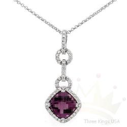 Necklace 2.16 ctw Amethyst & Diamond 14K Gold