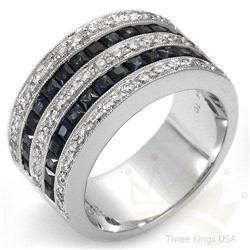 Ring 2.3 ctw Sapphire & Diamond 14K White Gold