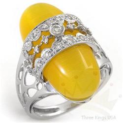 Ring 15.95 ctw CYCE & Diamond 14K White Gold