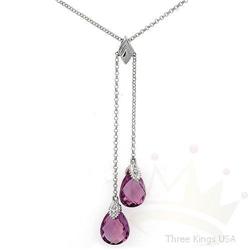 Necklace 5.03 ctw Amethyst & Diamond 14K Gold