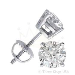 Stud Earrings 1.55 ctw White Diamond 14K Gold