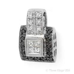 Pendant 0.24 ctw Black Diamond & Diamond 14K White Gold