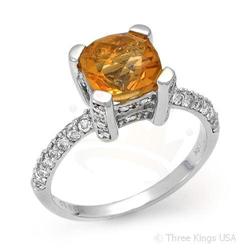 Ring 2.52 ctw Citrine & Diamond 14K White Gold