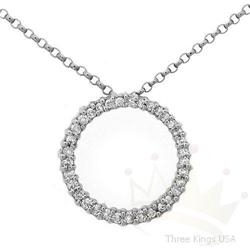 Circle of life .26 ctw Diamond Necklace 14KW Gold
