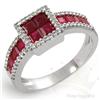 Image 1 : Genuine 1.90 ctw Ruby & Diamond Ring 14K W Gold