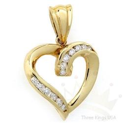 Famous .50 ctw Diamond Heart Pendant 14K Y Gold