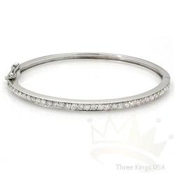 Anniversary 3.2 ctw Diamond Bangle Bracelet 14K W Gold