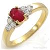 Image 1 : Genuine .84 ctw Ruby & Diamond Ring 14K Yellow Gold