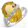 Image 1 : Genuine 10.15 ctw Citrine & Diamond Ring 14K Gold