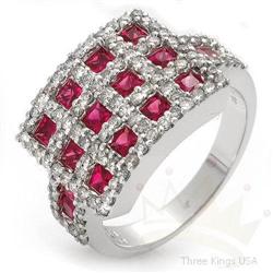 Ring 2.25 ctw Ruby & Diamond 14K White Gold