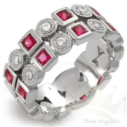 Ring 0.77 ctw Ruby & Diamond 14K White Gold