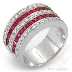 Ring 2.08 ctw Ruby & Diamond 14K White Gold