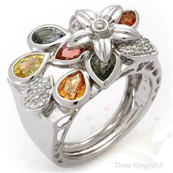 Ring 3.11 ctw FSapphire & Diamond 14K White Gold