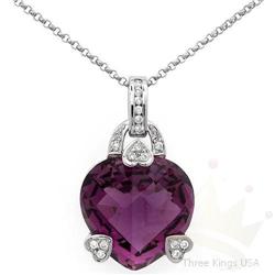 Necklace 12.2 ctw Amethyst & Diamond 14K Gold