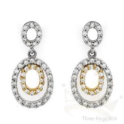 Jewelry .30 ctw Diamond Earrings 14K 2tone Gold