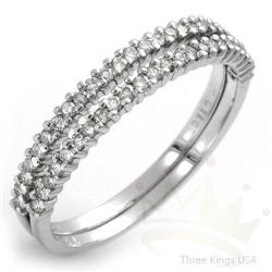 Set of 2 Anniversary .17ctw Diamond Ring 14K White Gold
