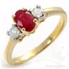 Image 1 : Jewelry 1.0 ctw Ruby & Diamond Ring 14K Yellow Gold