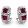 Image 1 : Earrings 1.98 ctw Ruby & Diamond 14K White Gold