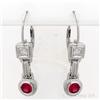 Image 1 : Earrings 0.68 ctw Ruby & Diamond 14K White Gold