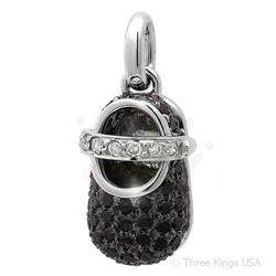 Pendant 1.23 ctw Black Diamond & Diamond 14K White Gold