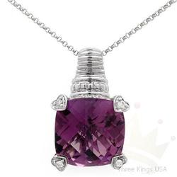 Necklace 11.55 ctw Amethyst & Diamond 14K White Gold