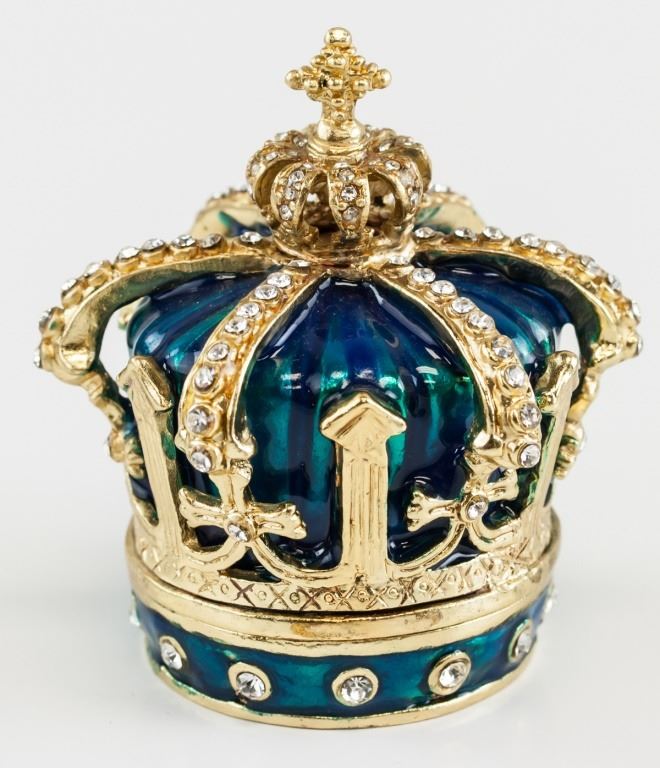 Crown Blue Box Blue Crown Mini Jewellery Box