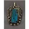Image 1 : NATIVE AMERICAN NAVAJO SILVER AND TURQOUISE PENDANT MARKED J