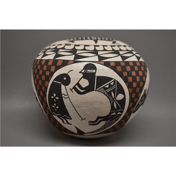 NATIVE AMERICAN ACOMA POTTERY SEED JAR BY EMMA CHINO