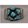 Image 1 : NATIVE AMERICAN NAVAJO SILVER BRACELET MARKED NJ