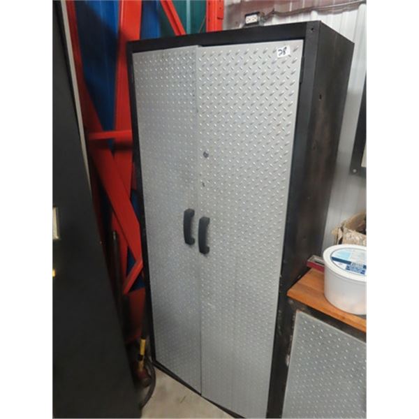 (3) Checker Plate Style Shop Cabinets