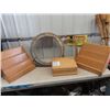 Image 1 : Artists Table Desk, 3 Tier Display Stand, Wooden Pulley, Picture Frames