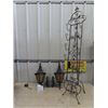 Image 1 : 2 Wall Mount Light Fixtures, & Wrought Iron Plate Stand