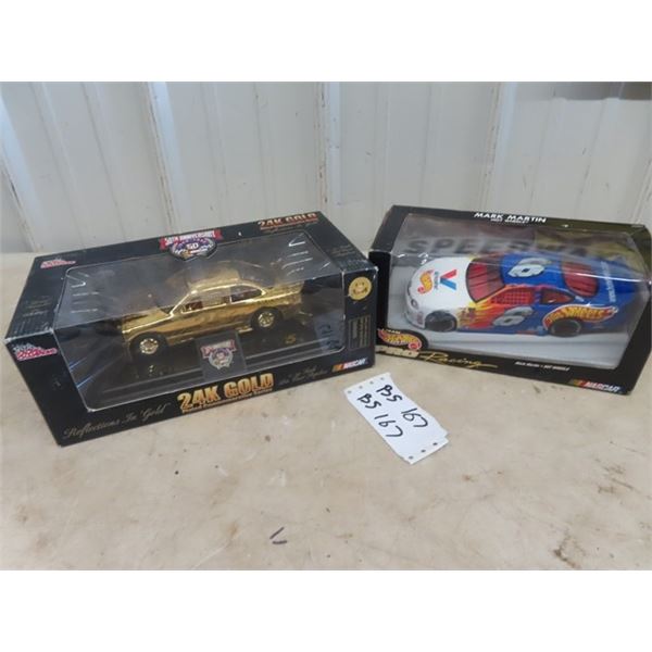 Nascar 50th Anniversary 24K ,1/ 24 Scale Die Cast Toy Car & Mark Martin Hot Wheels Die Cast Toy Car